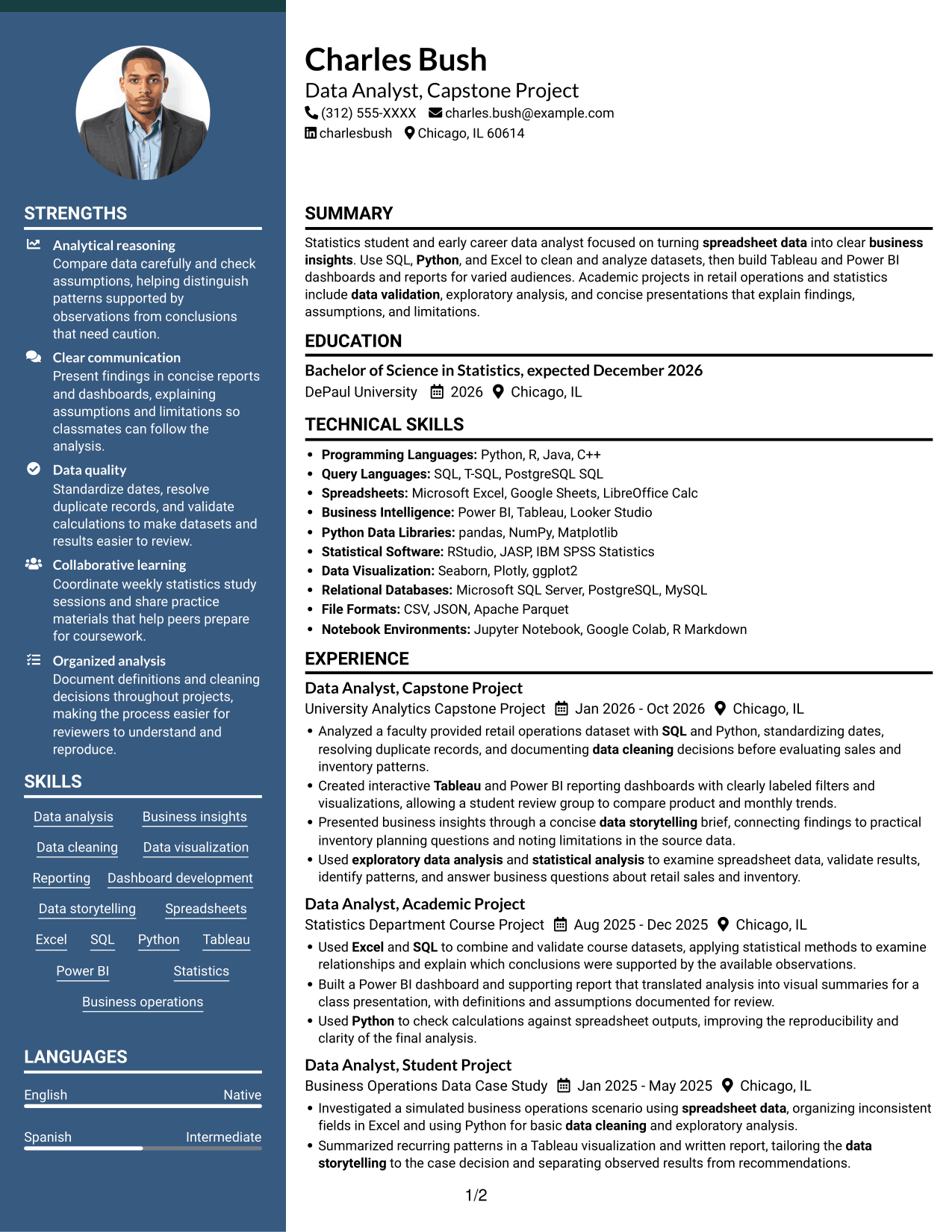 Resume example — page 1