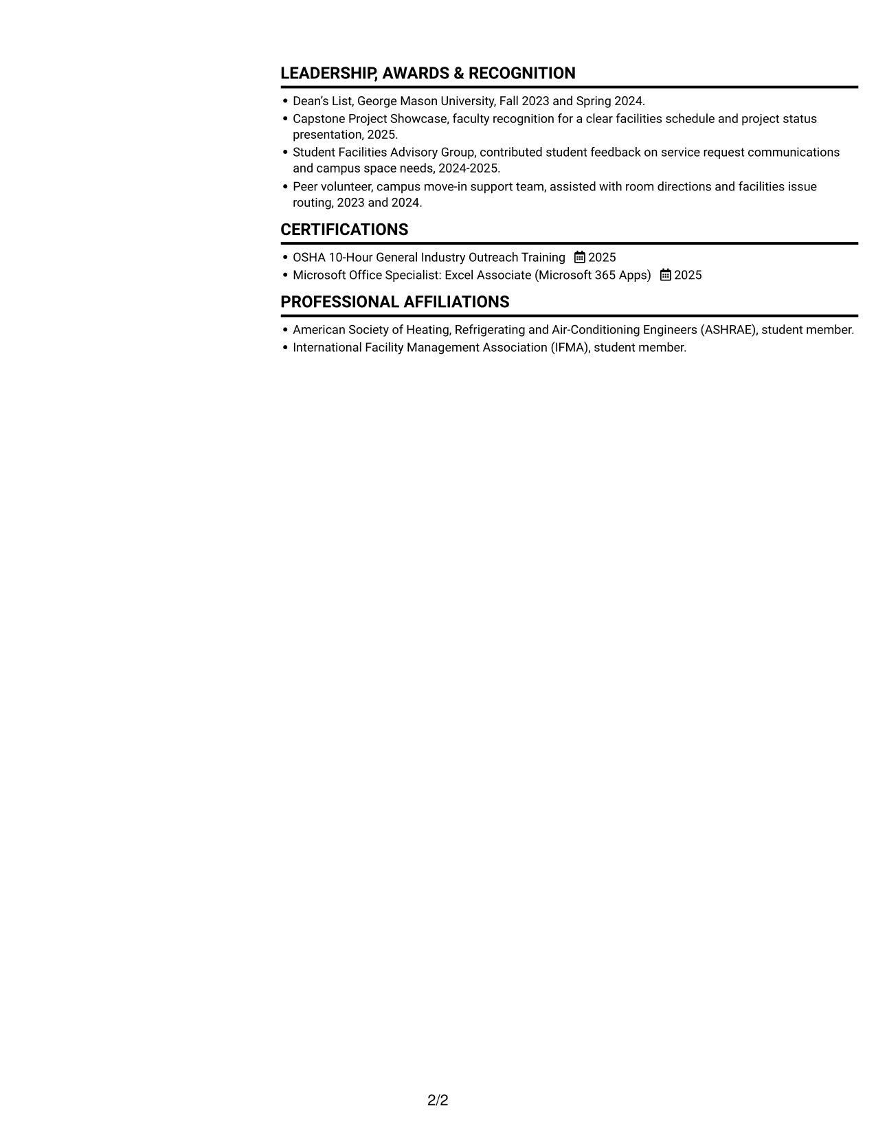 Resume example — page 2