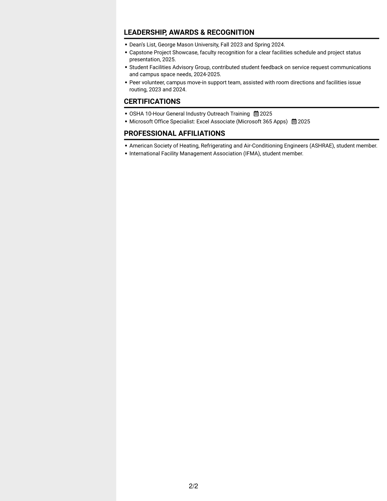 Resume example — page 2