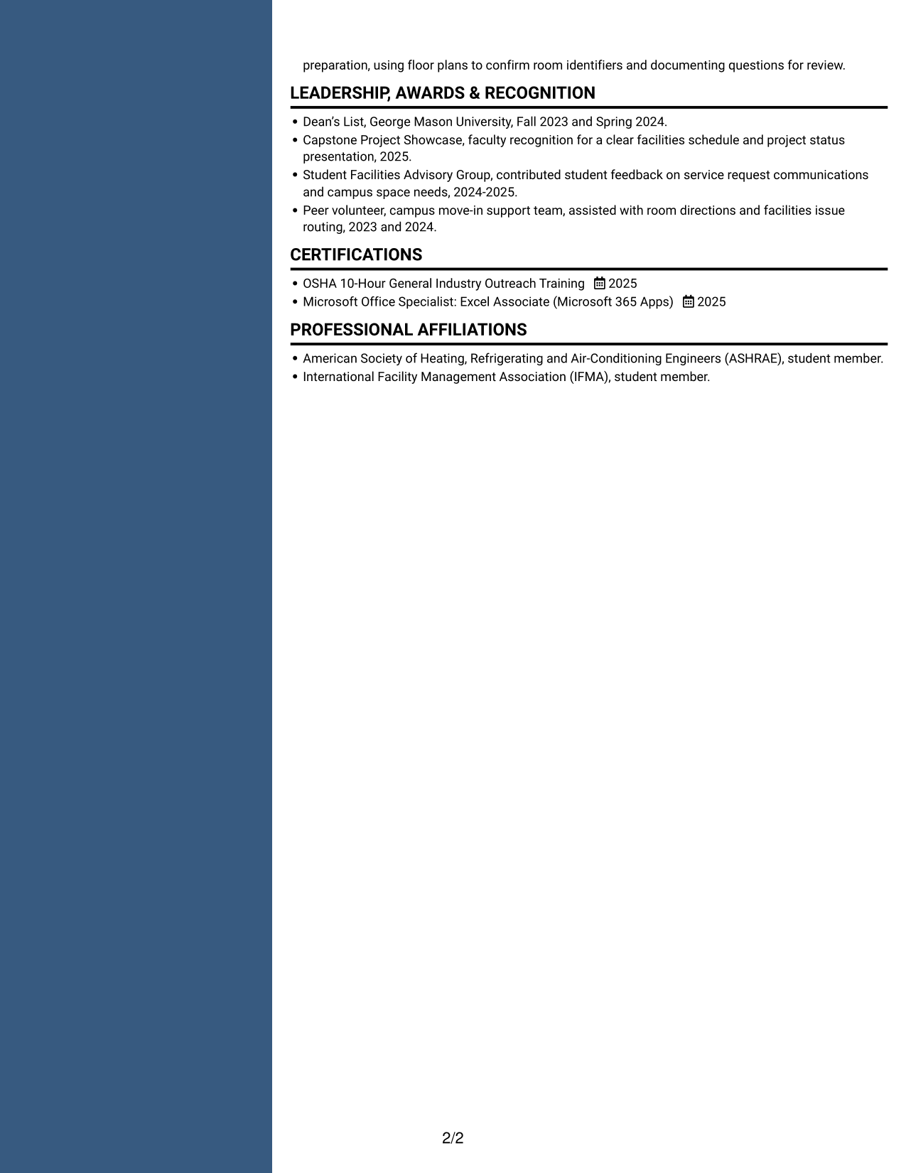 Resume example — page 2