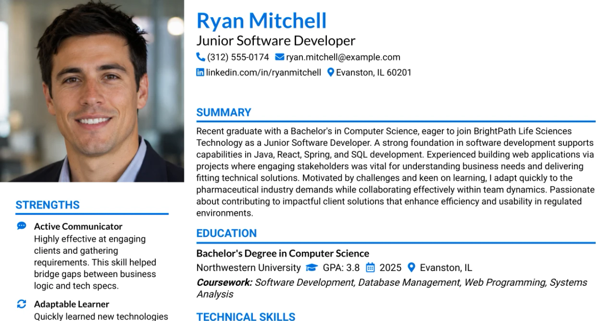 33 Junior Software Developer Resume Templates with Example 2026 (ATS-Optimized)