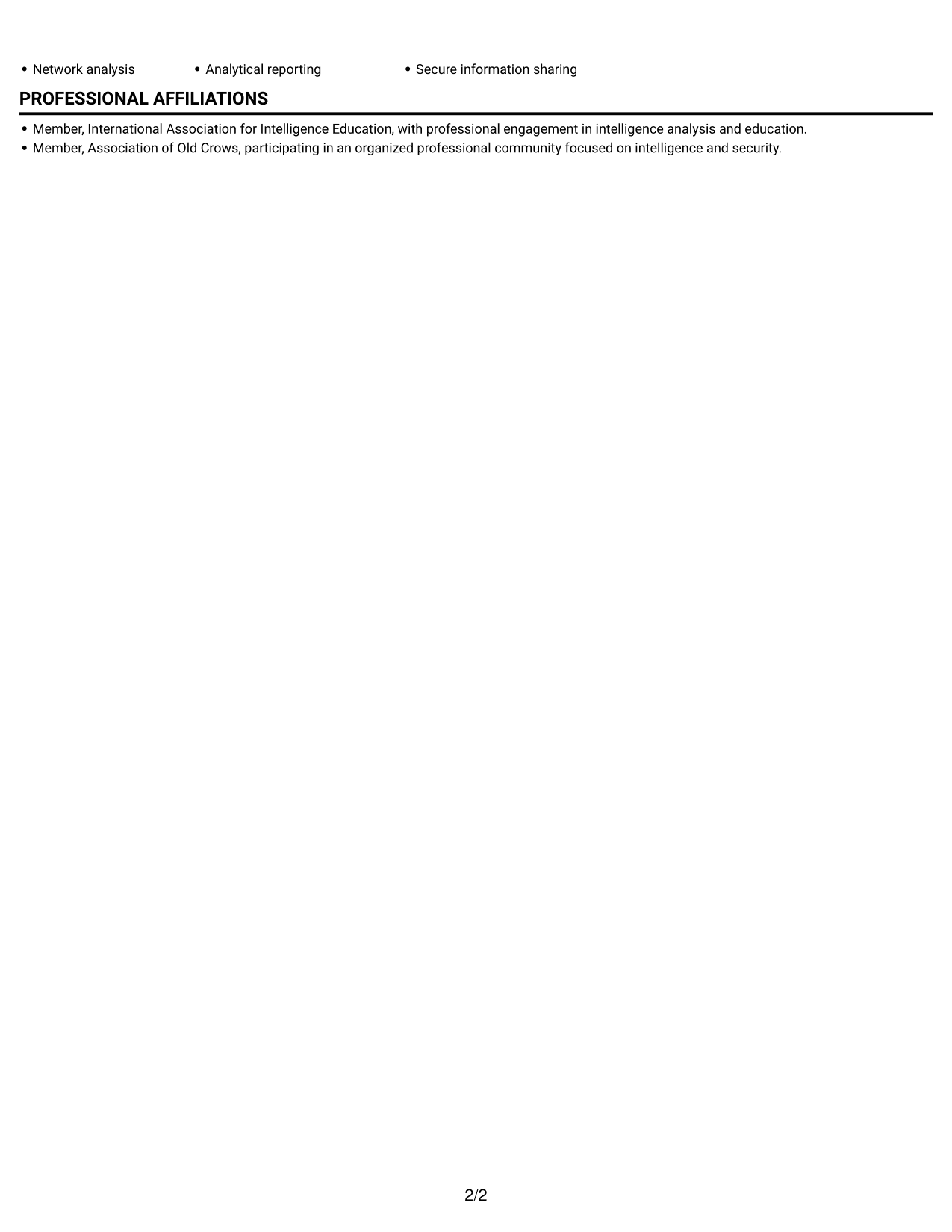 Resume example — page 2