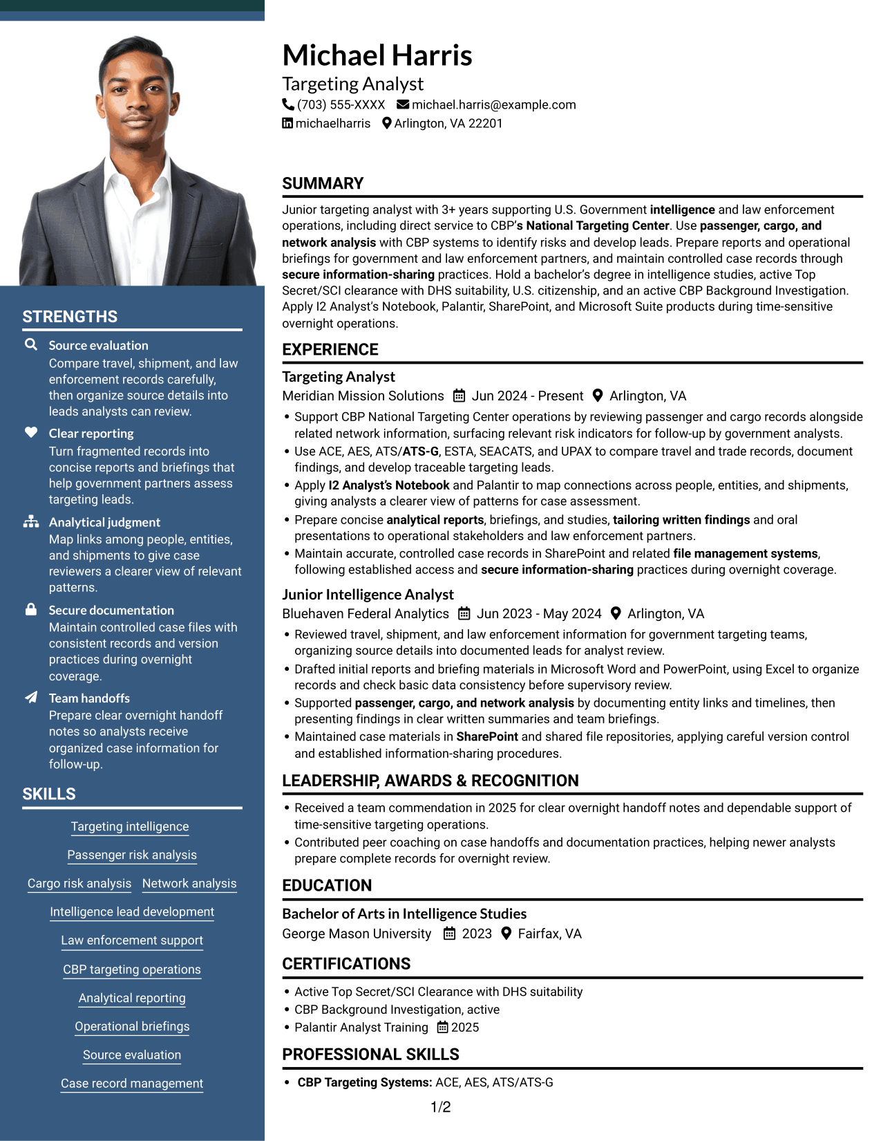 Resume example — page 1