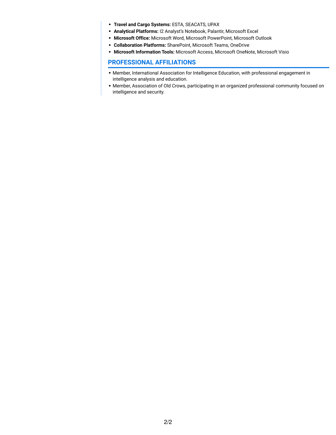 Resume example — page 2