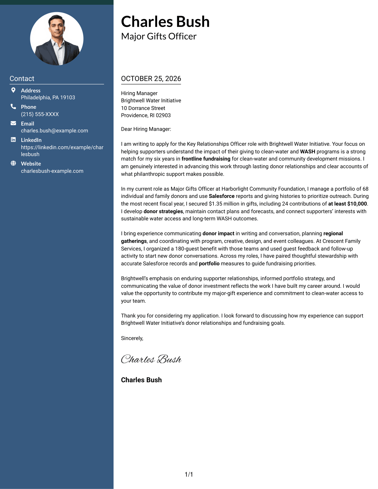 Cover letter example — page 1
