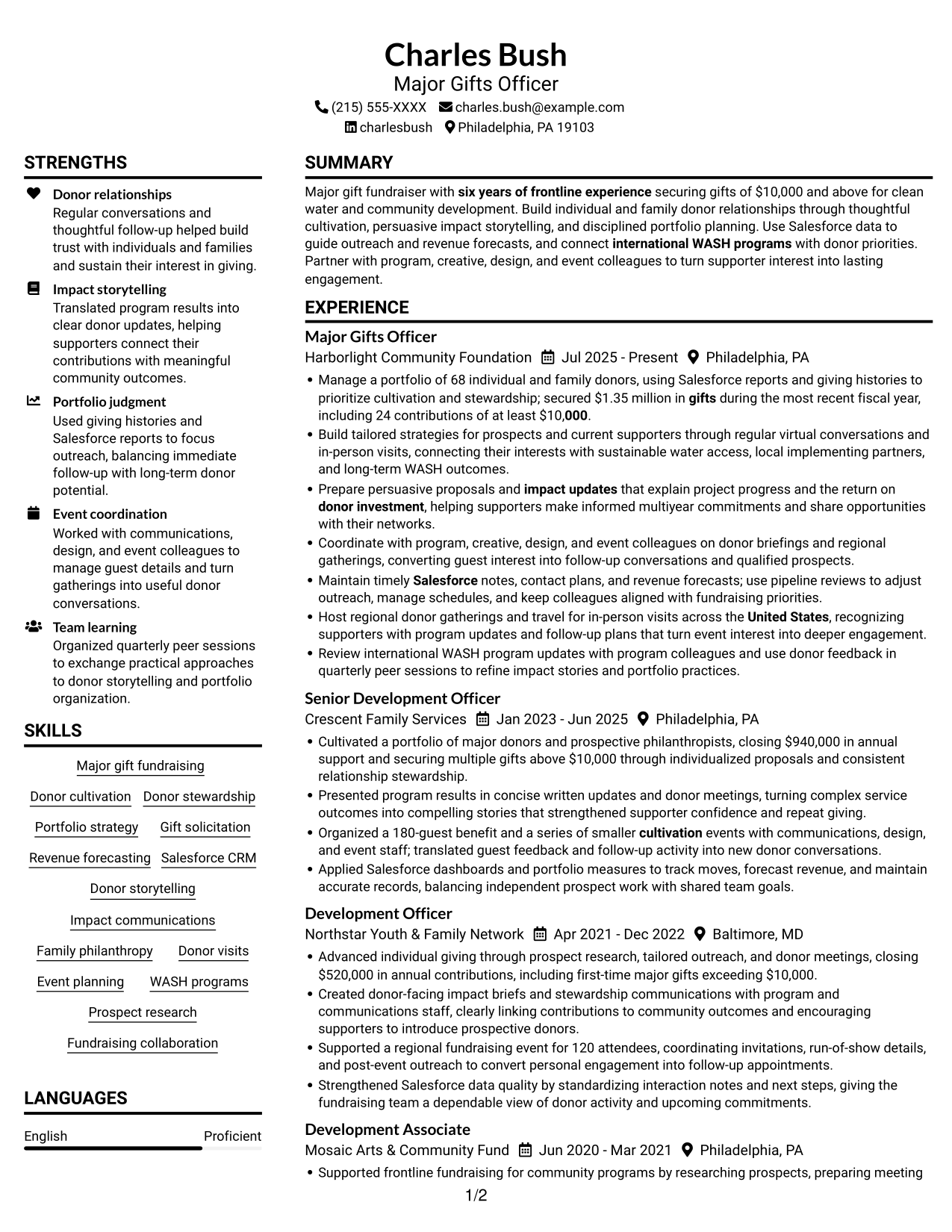 Resume example — page 1