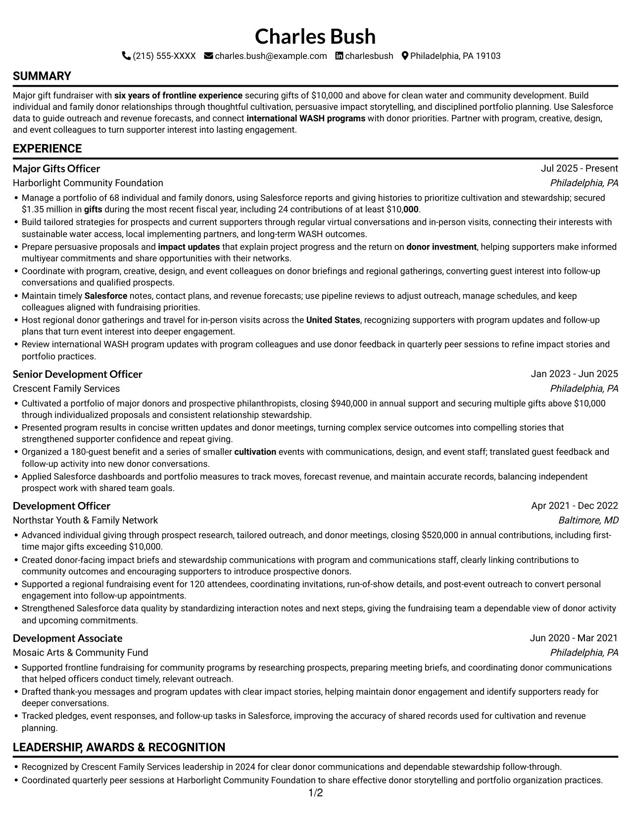 Resume example — page 1