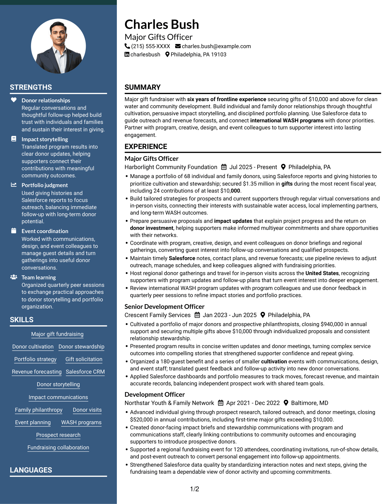 Resume example — page 1