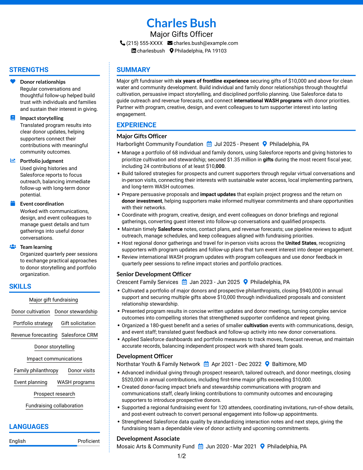 Resume example — page 1