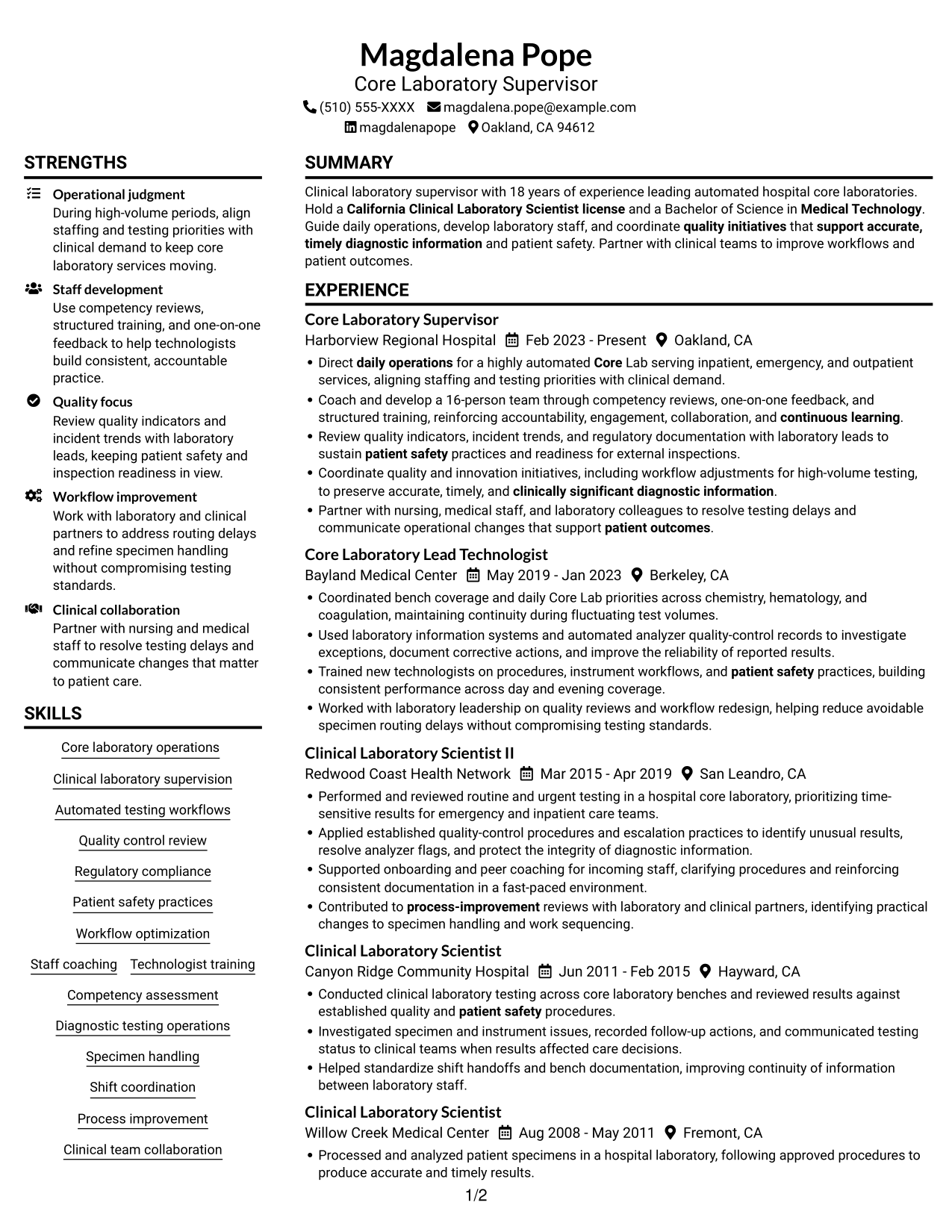 Resume example — page 1