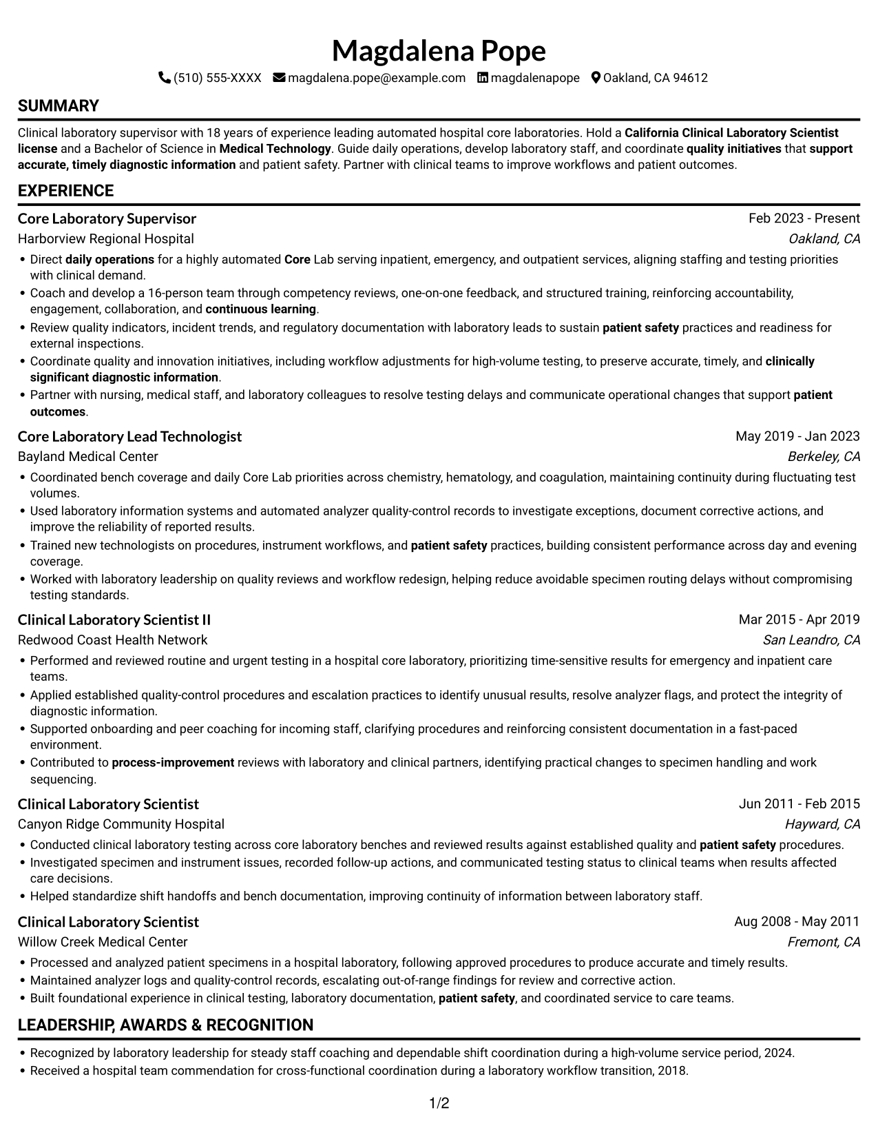 Resume example — page 1