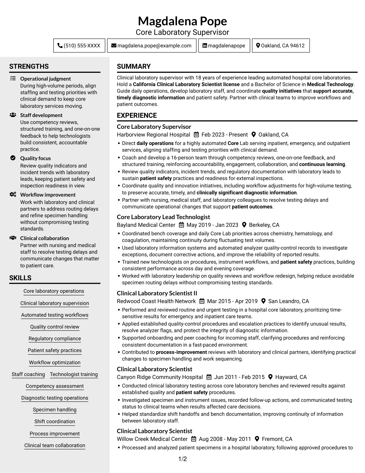 Resume example — page 1