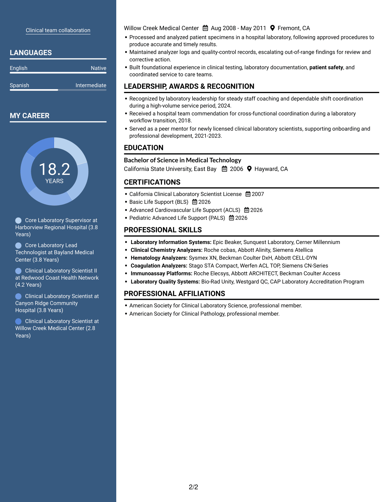 Resume example — page 2