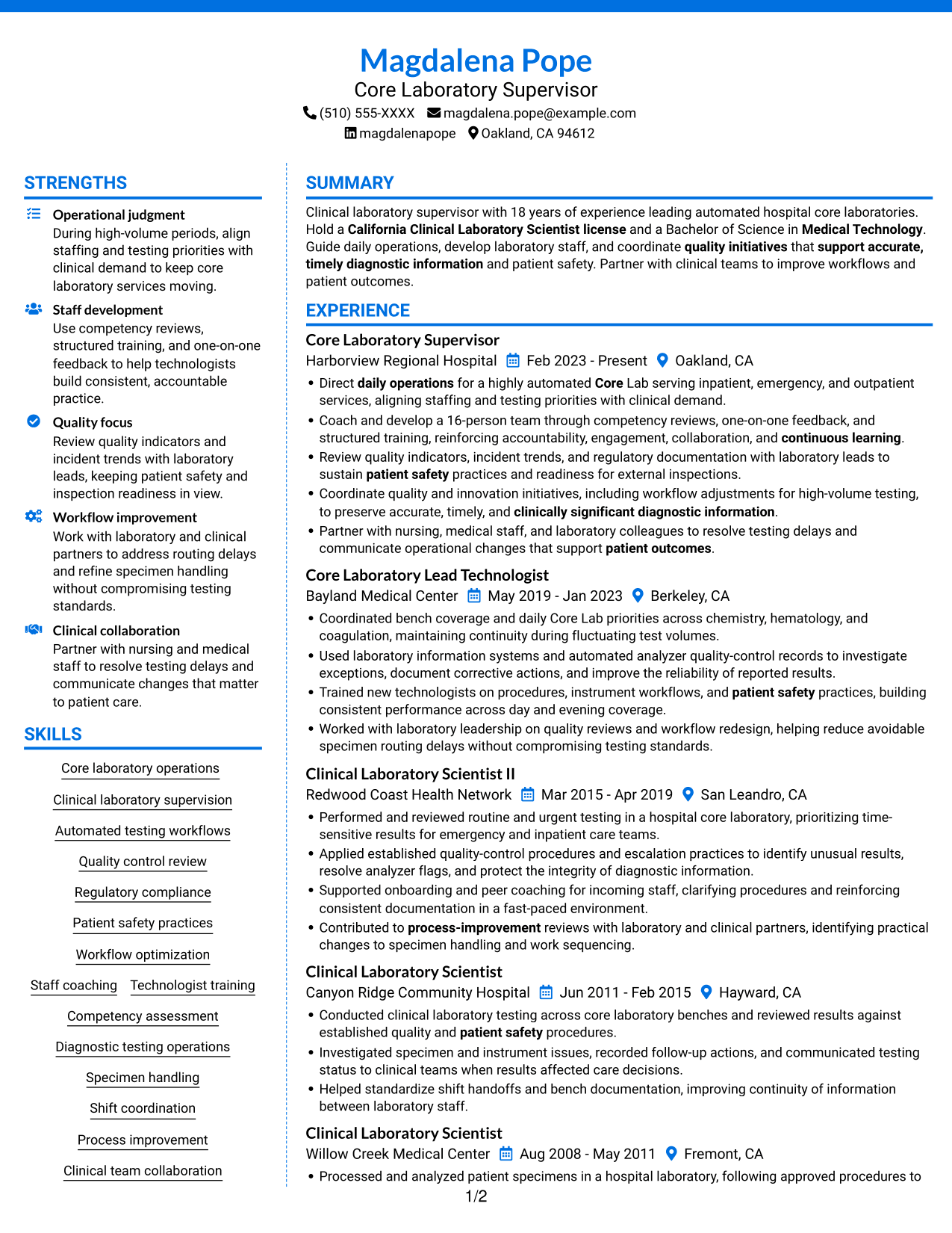 Resume example — page 1
