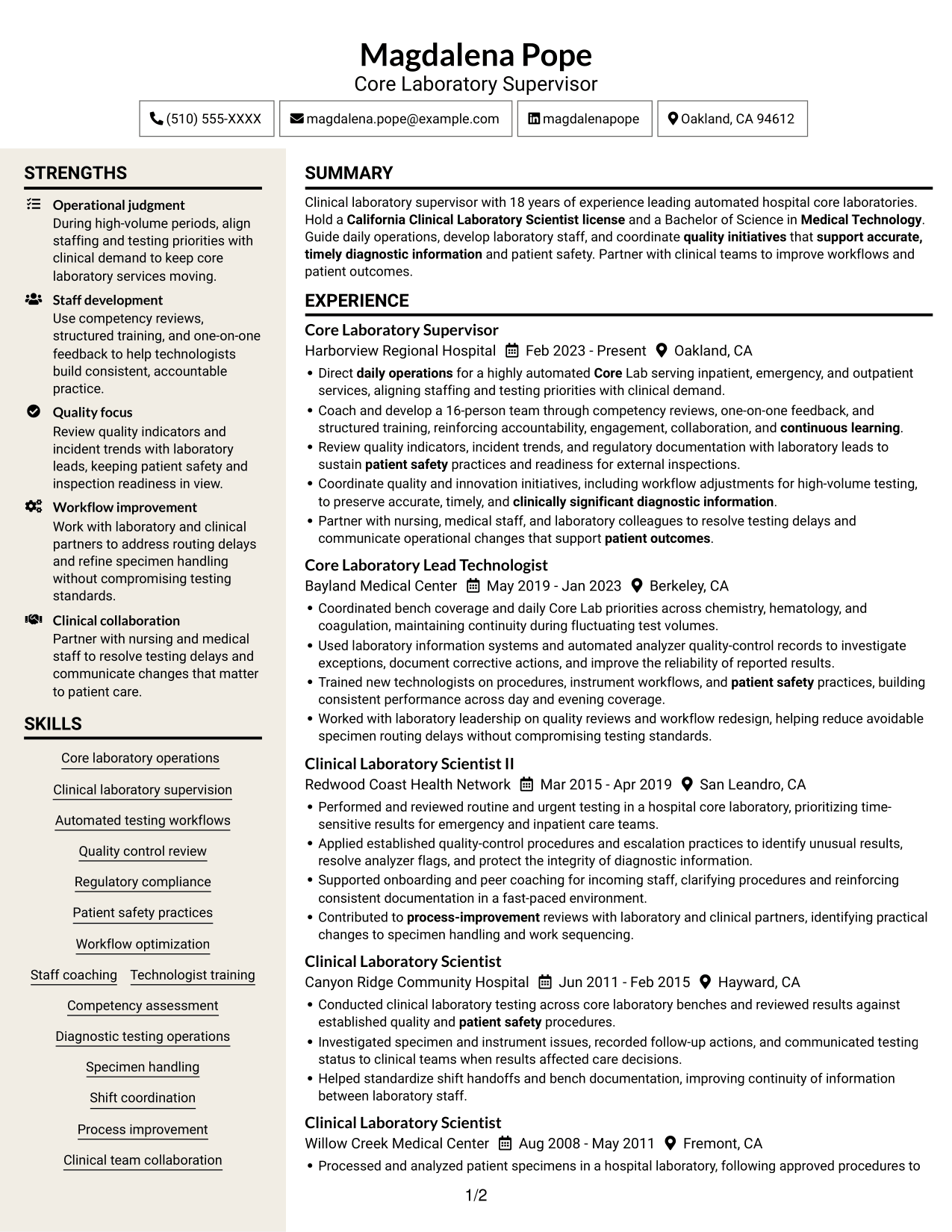 Resume example — page 1