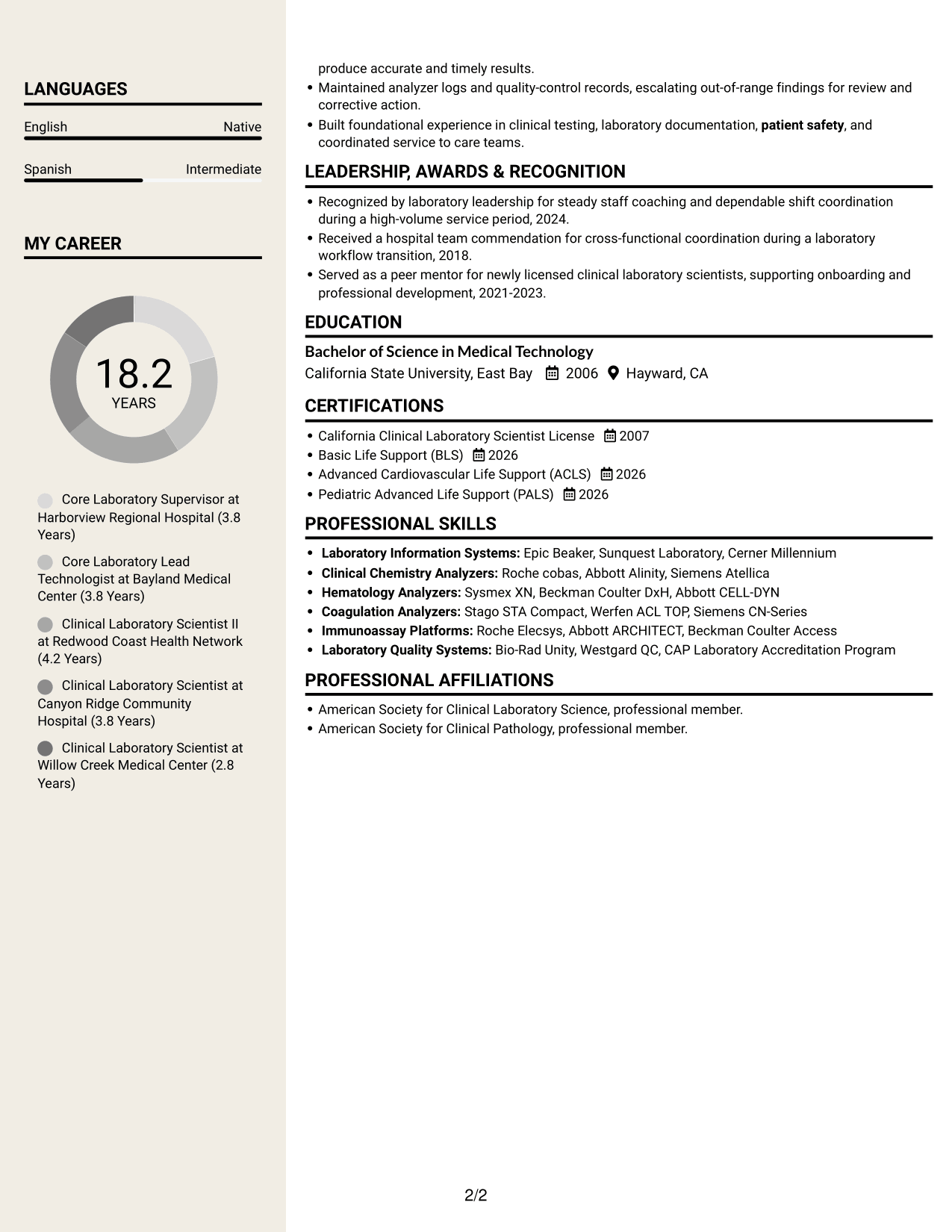 Resume example — page 2