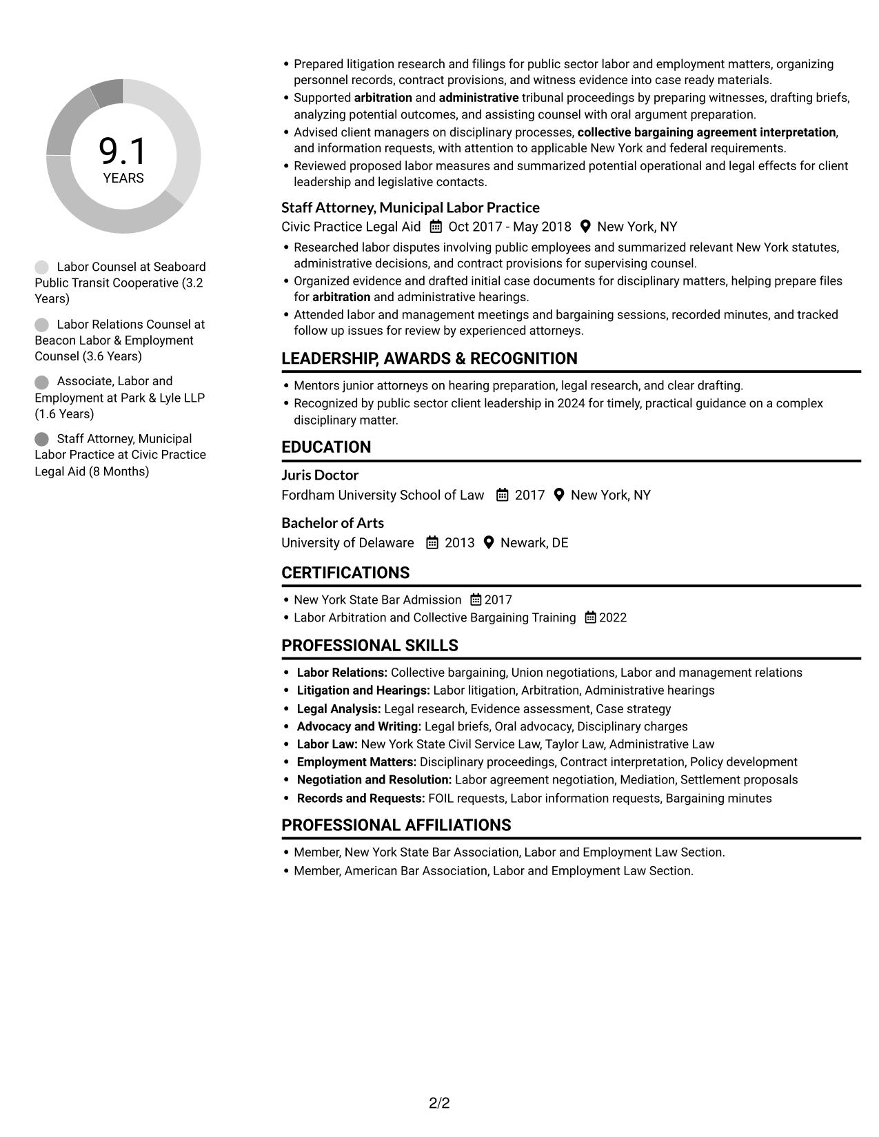 Resume example — page 2
