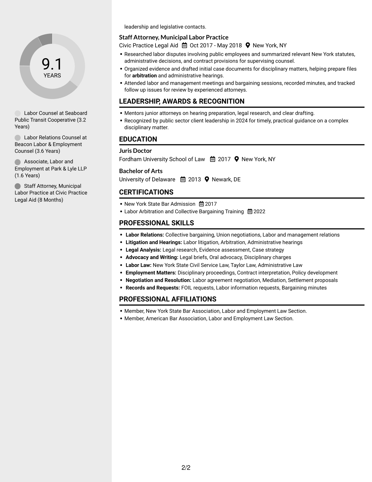 Resume example — page 2