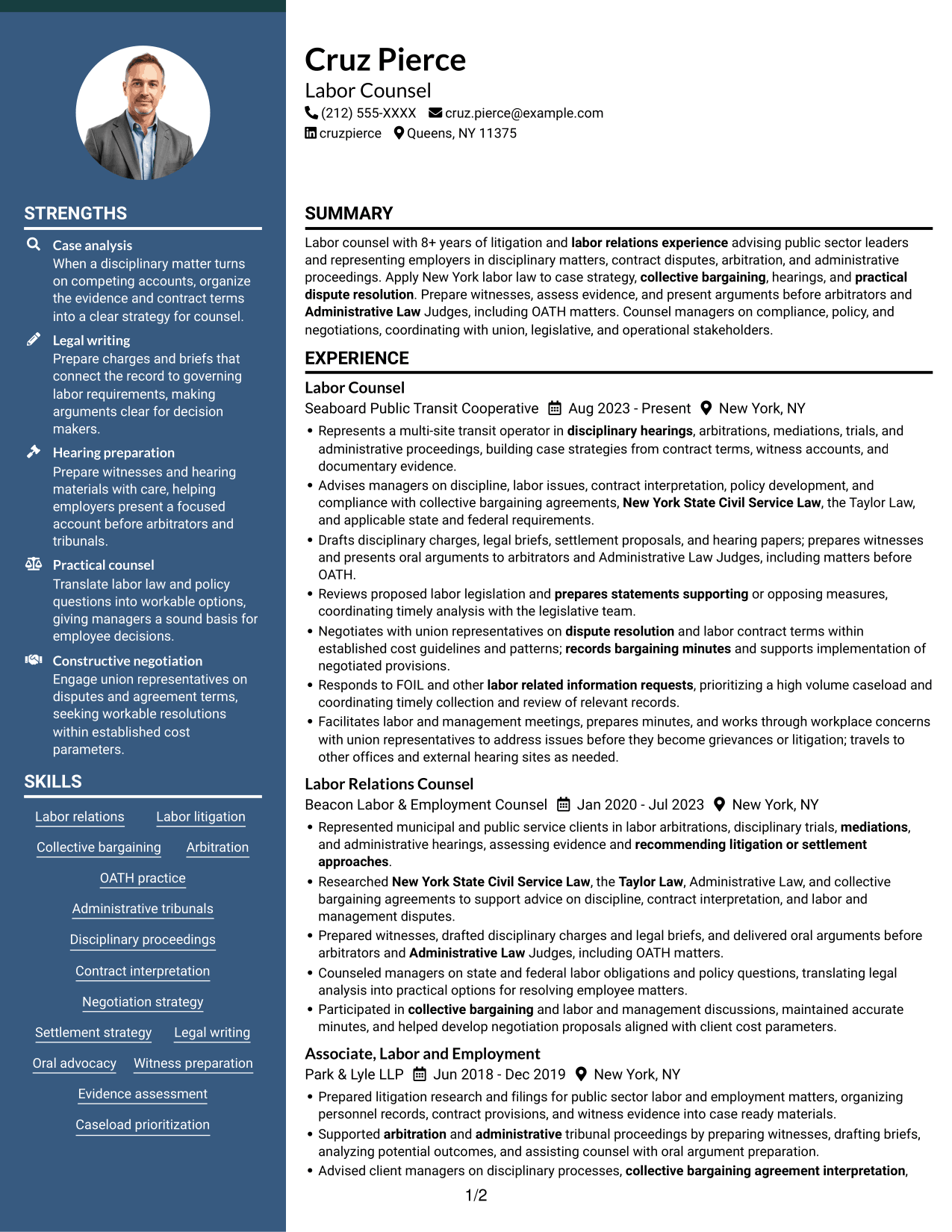 Resume example — page 1