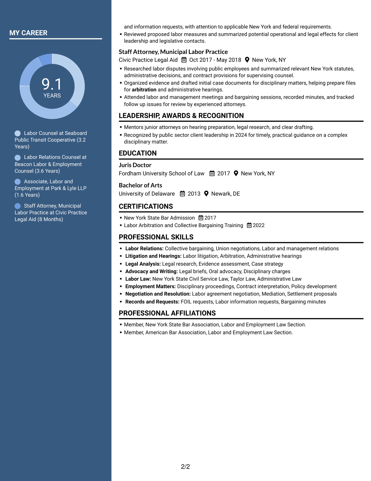 Resume example — page 2