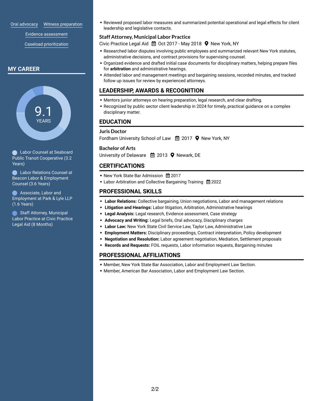 Resume example — page 2
