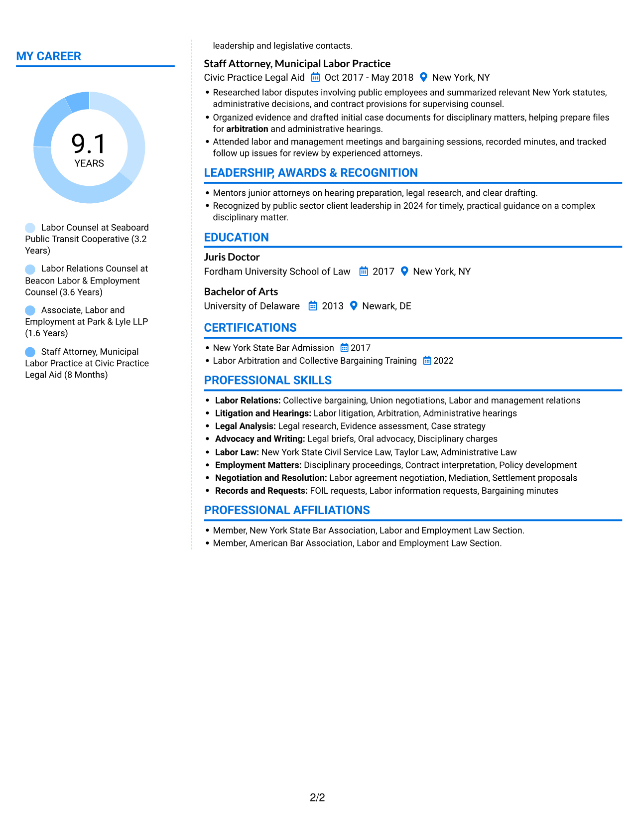 Resume example — page 2