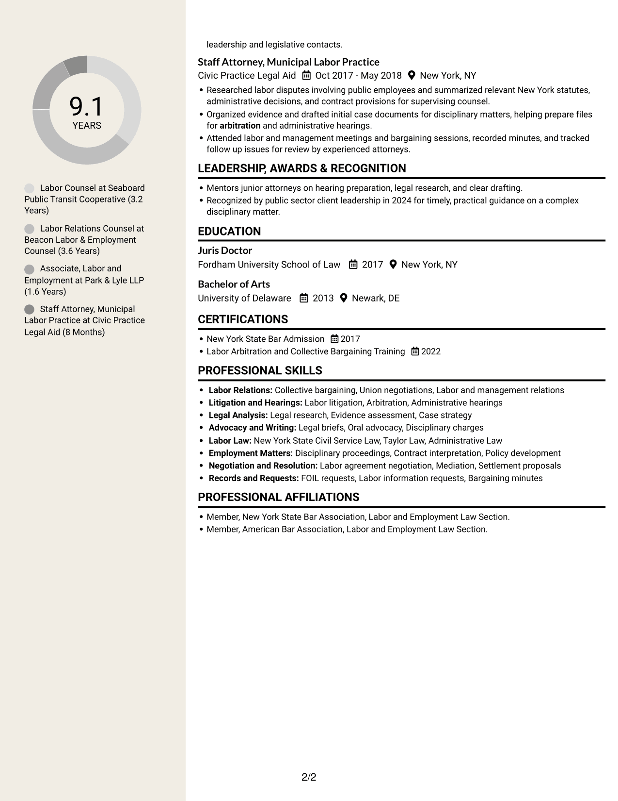 Resume example — page 2