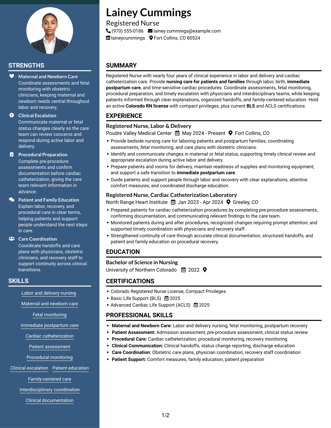 Resume example — page 1