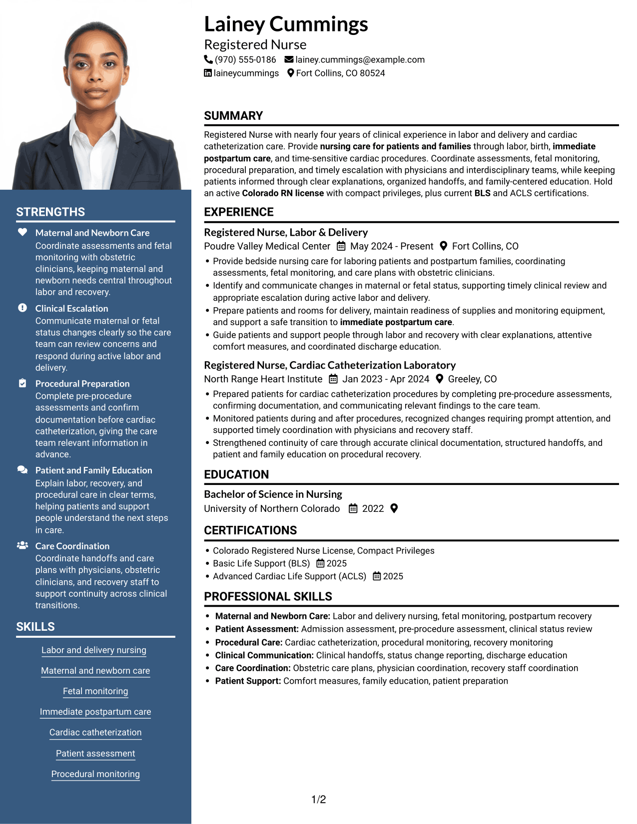 Resume example — page 1