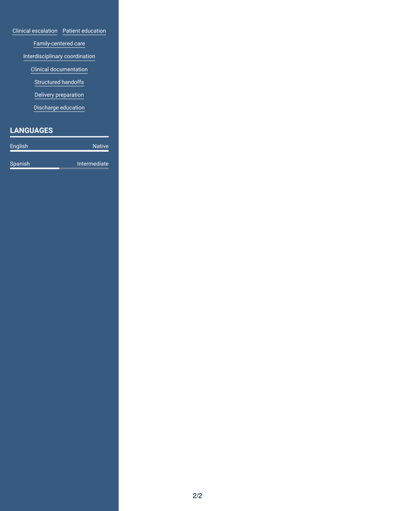 Resume example — page 2