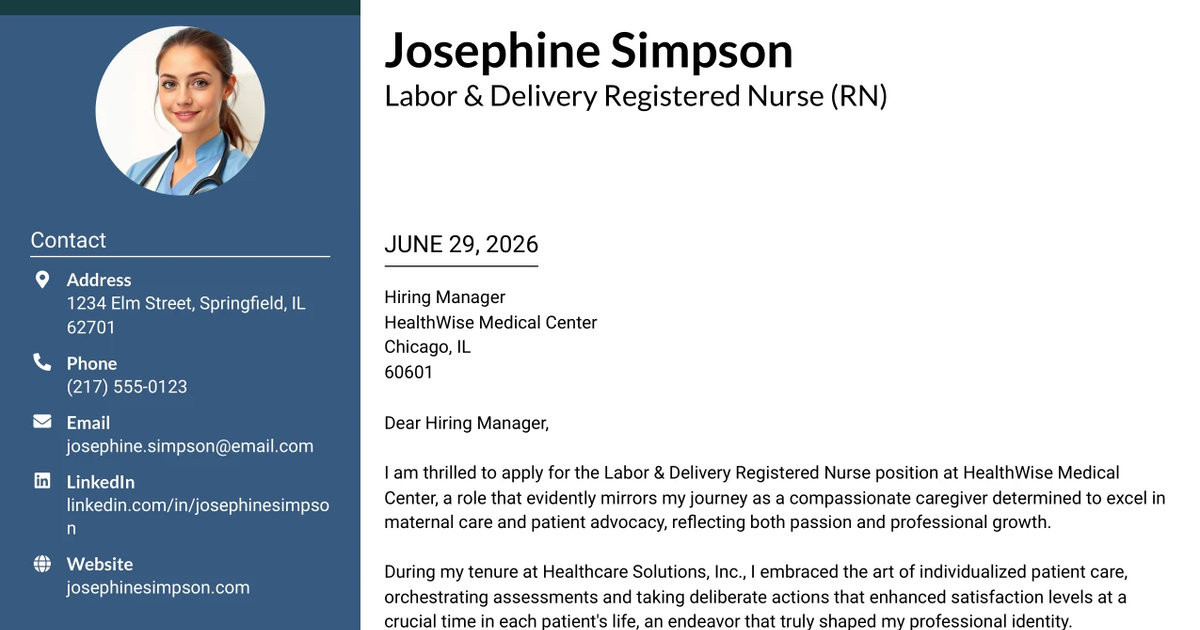 30+ Labor & Delivery Registered Nurse (RN) Cover Letter Templates with Example 2026