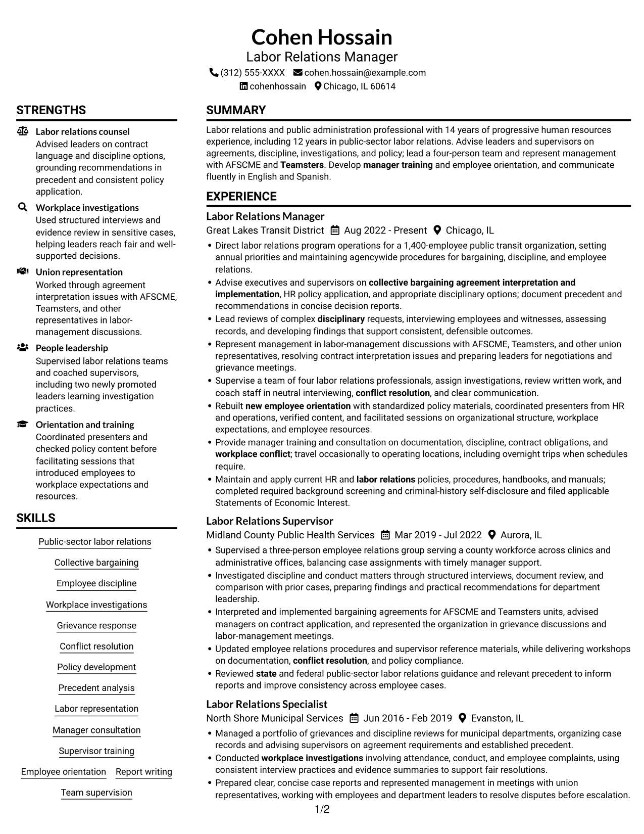 Resume example — page 1