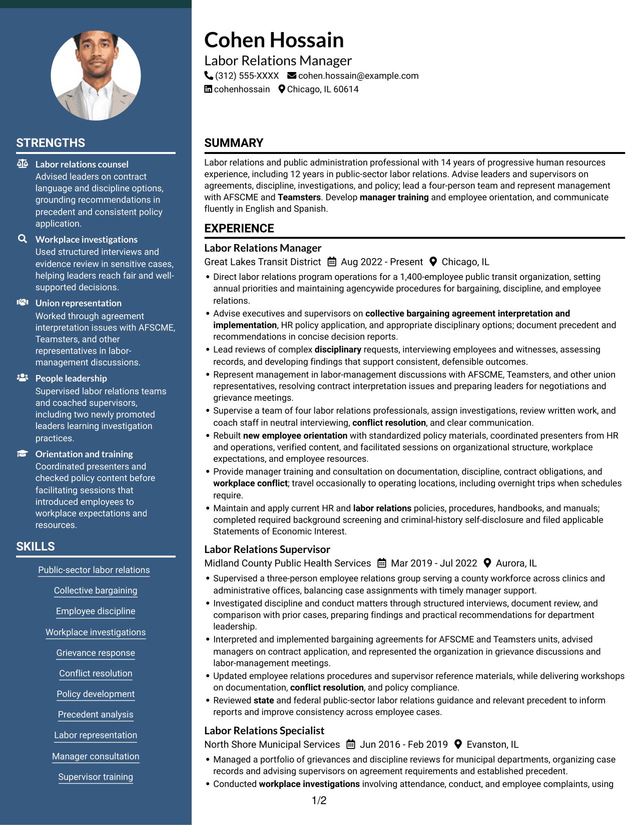 Resume example — page 1