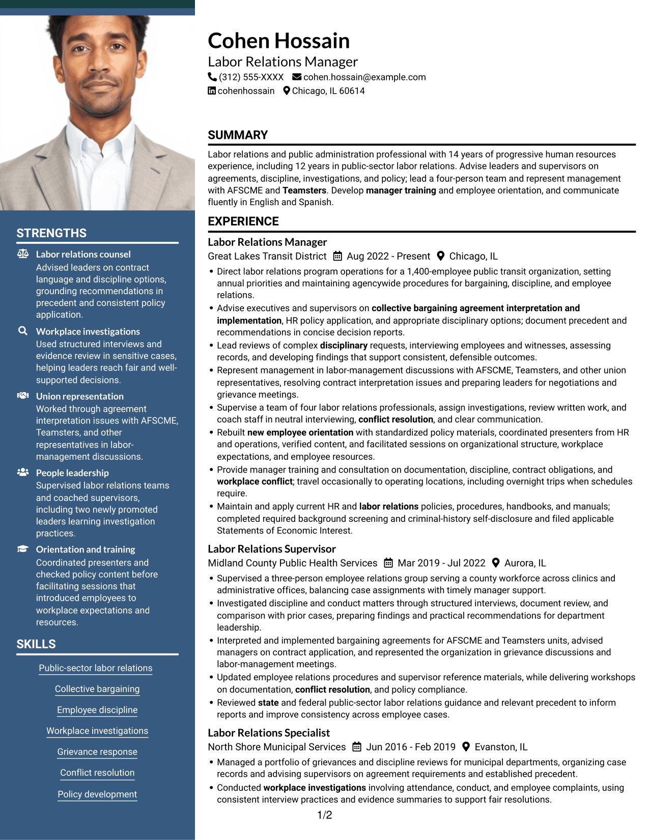 Resume example — page 1