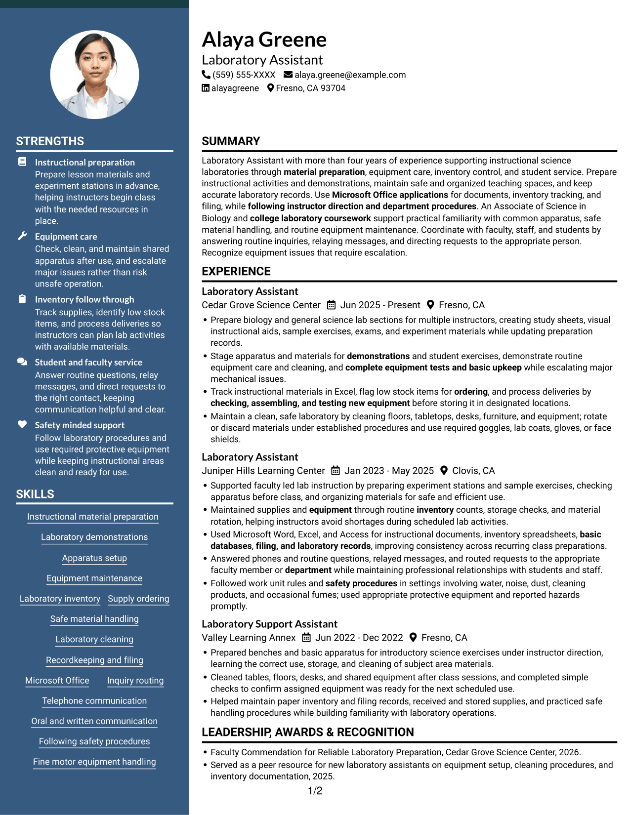 Resume example — page 1