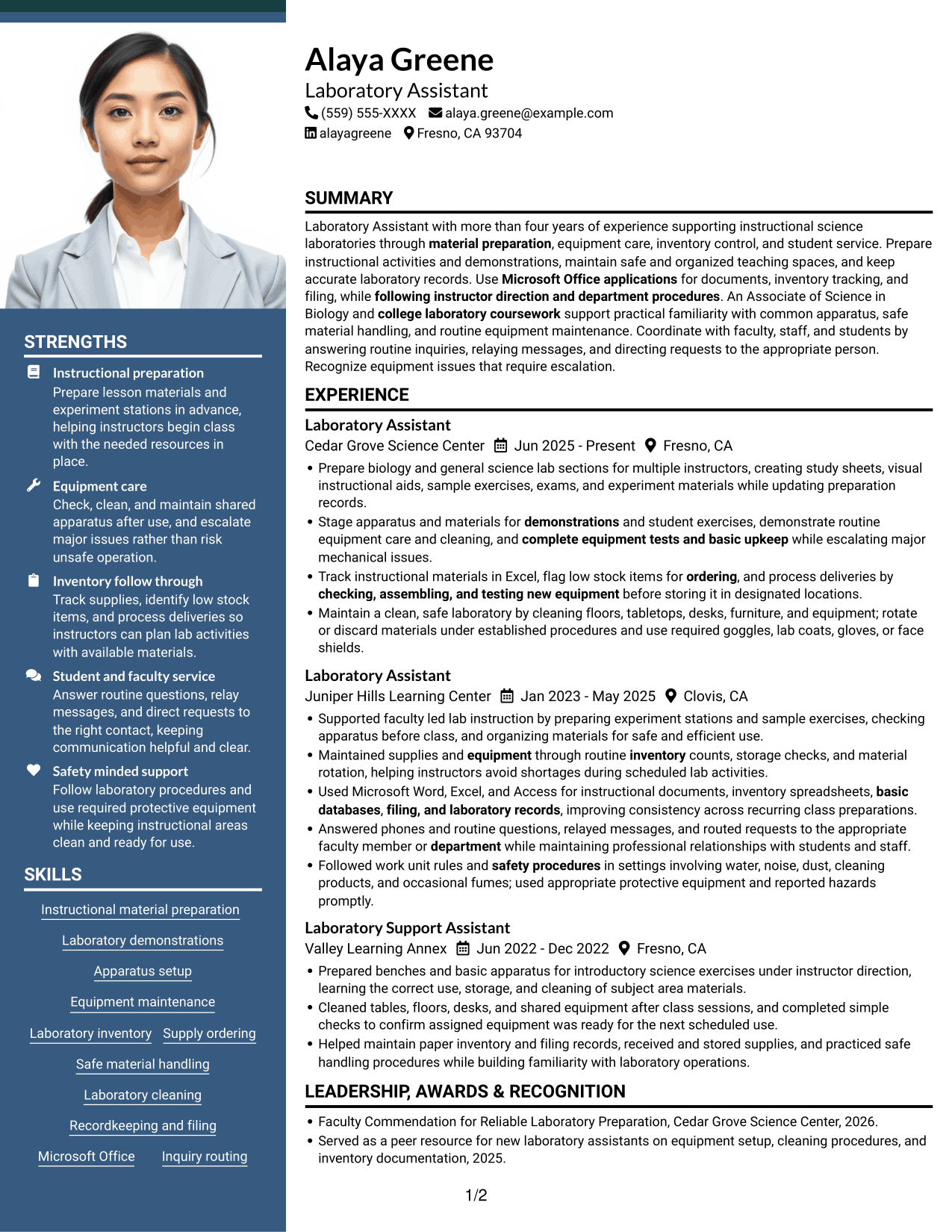 Resume example — page 1