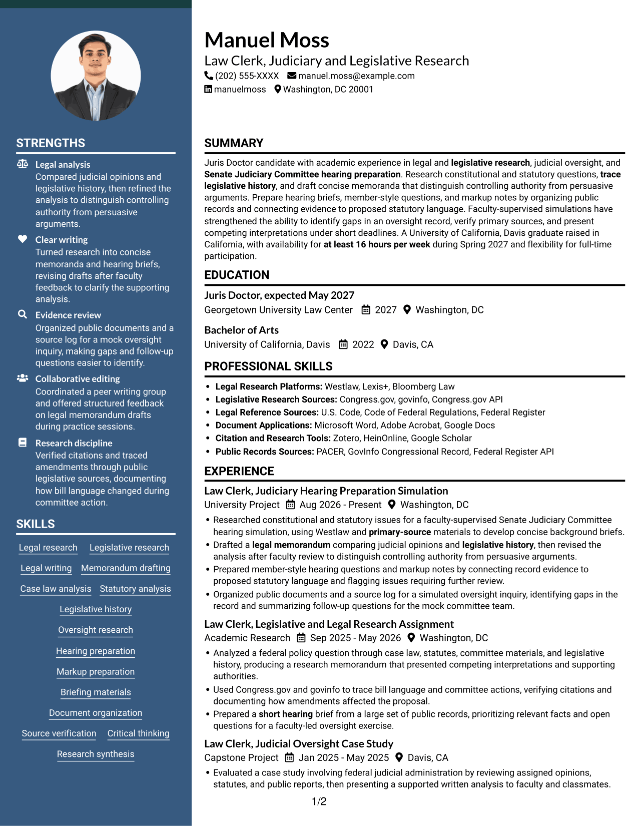 Resume example — page 1