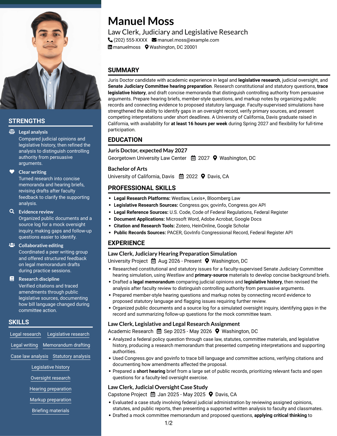Resume example — page 1