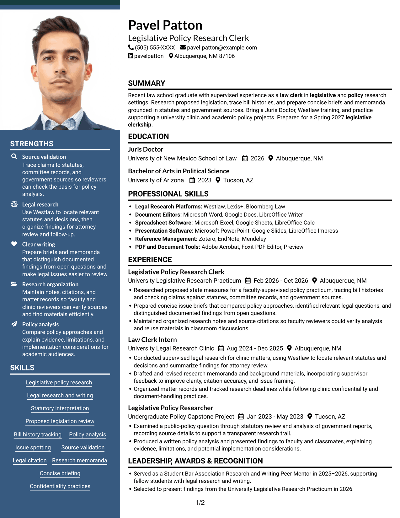 Resume example — page 1