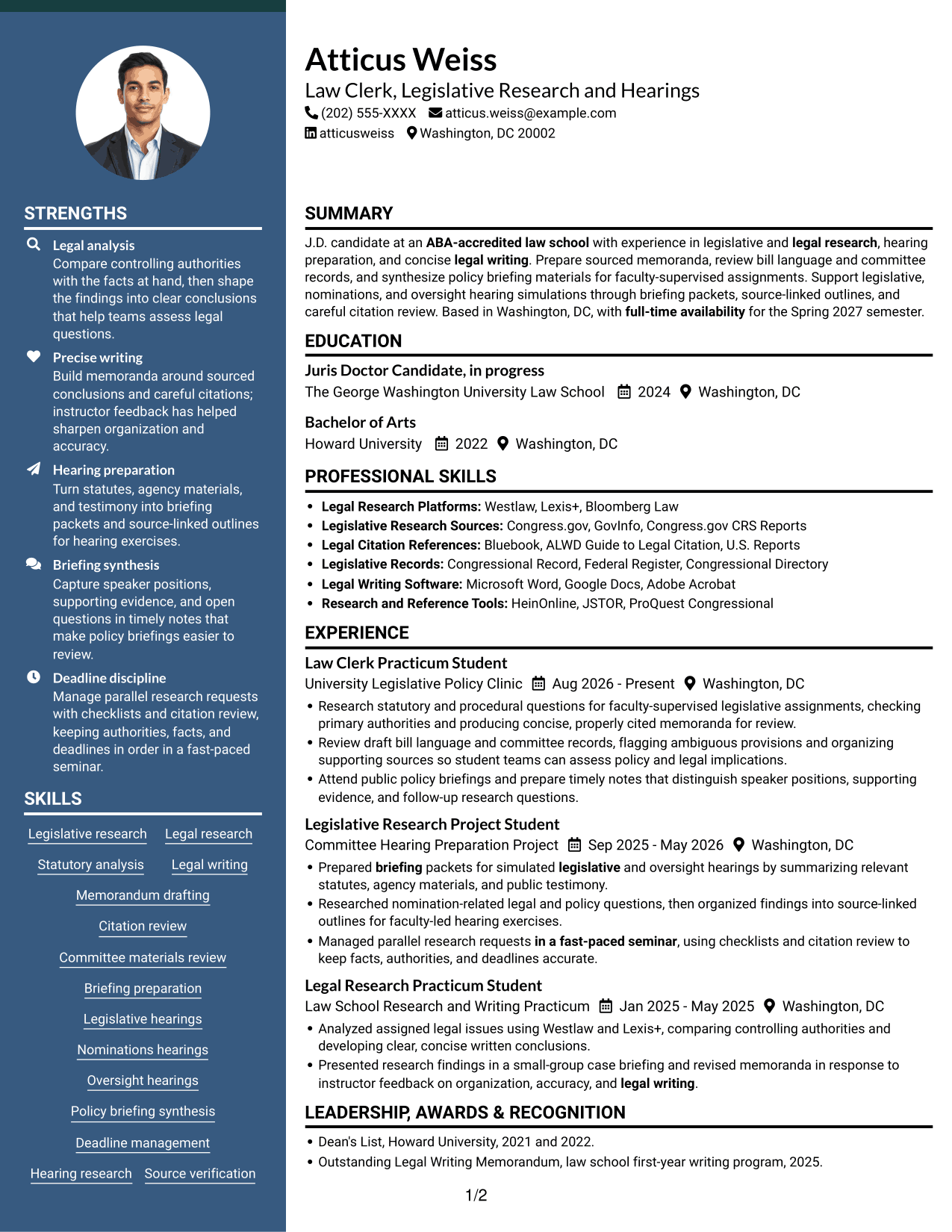 Resume example — page 1