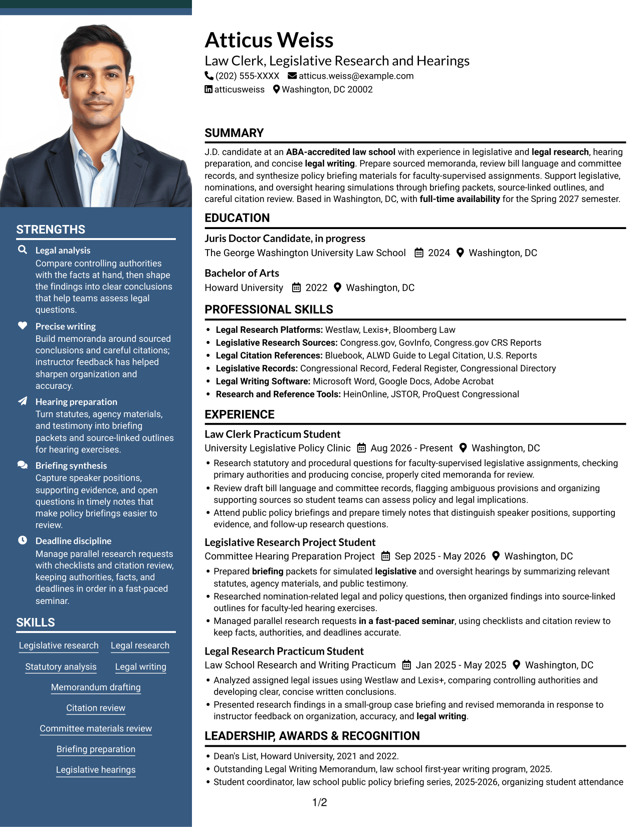 Resume example — page 1