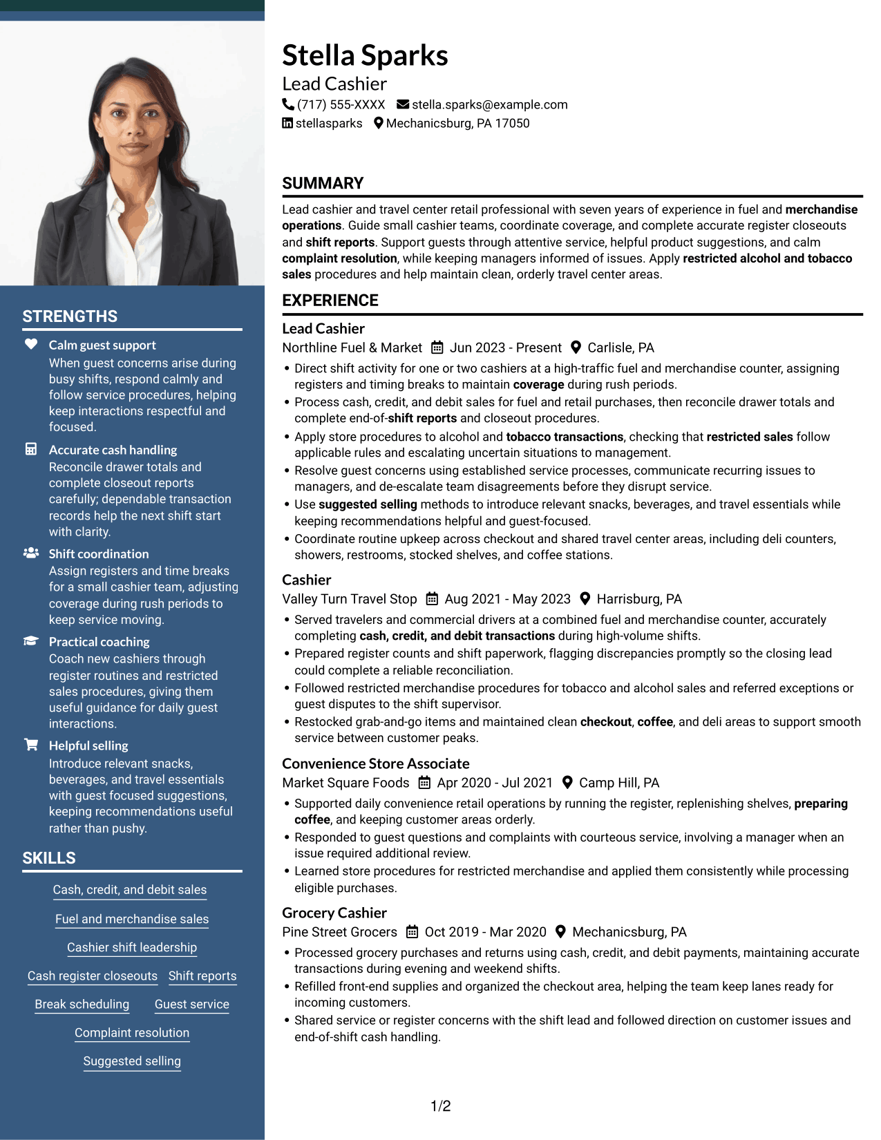 Resume example — page 1