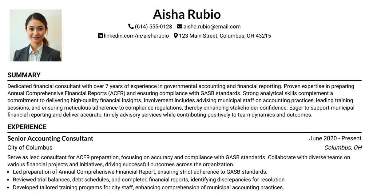 33 Lead CPA Consultant Resume Templates with Example 2026 (ATS-Optimized)