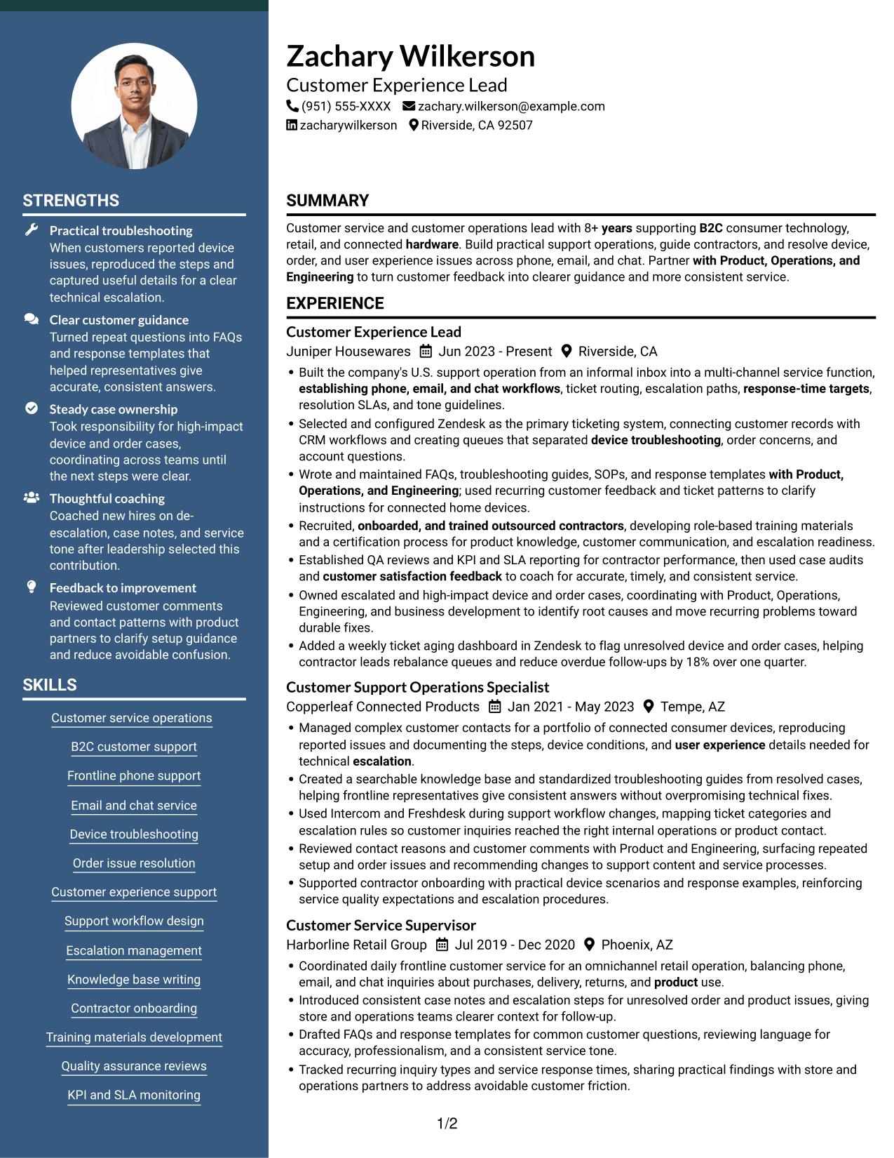 Resume example — page 1