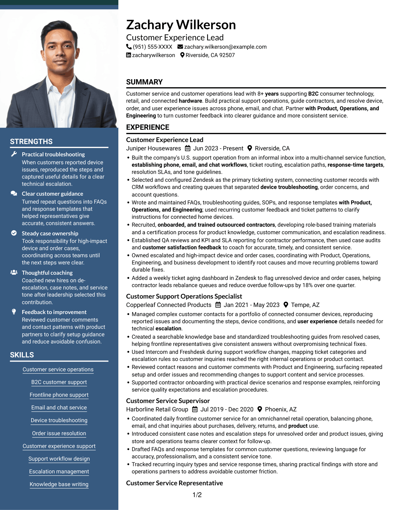 Resume example — page 1