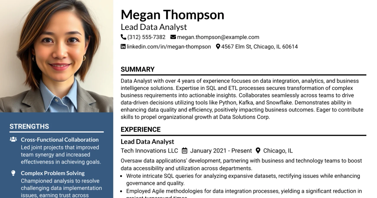 33 Lead Data Analyst Resume Templates with Example 2026 (ATS-Optimized)