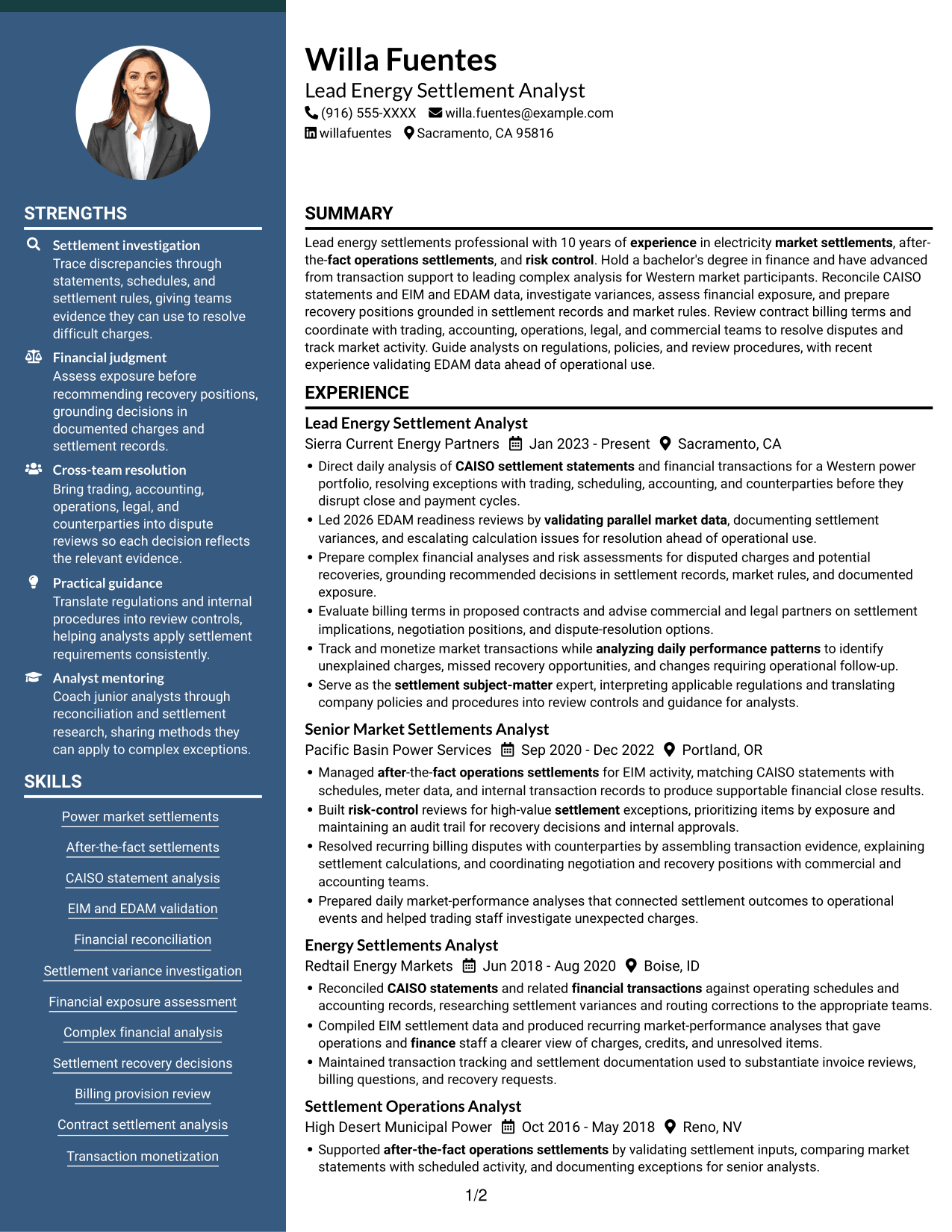 Resume example — page 1