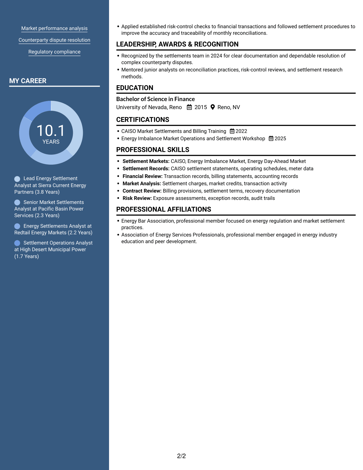 Resume example — page 2