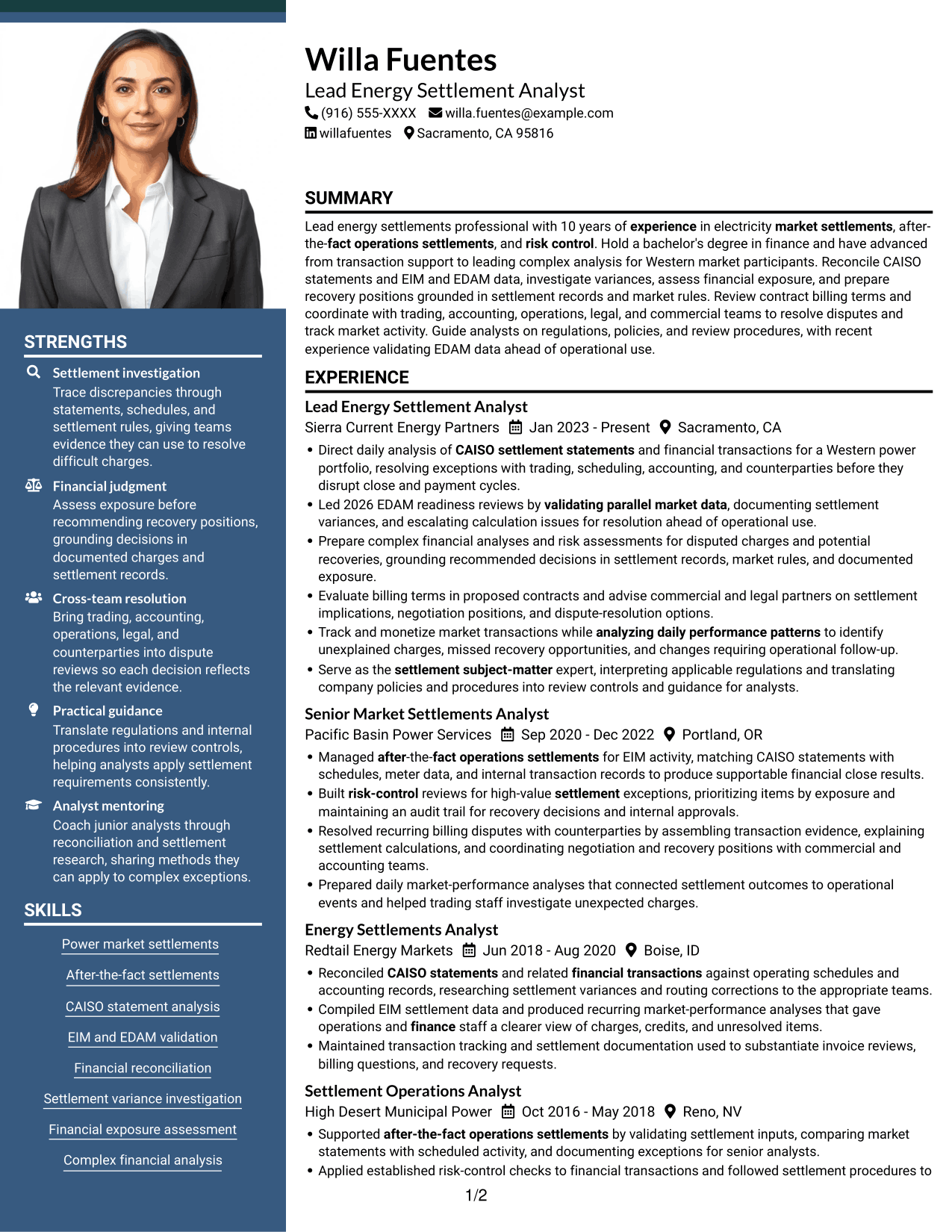 Resume example — page 1