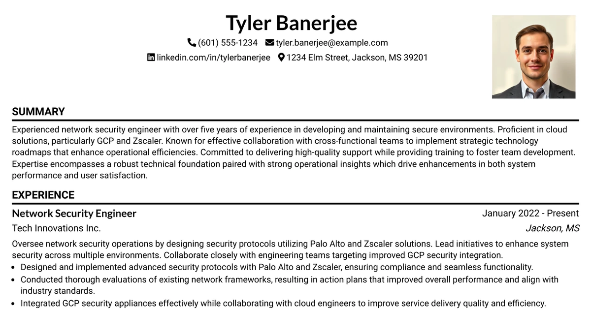 33 Lead Engineer, Network Security Platform Resume Templates with Example 2026 (ATS-Optimized)